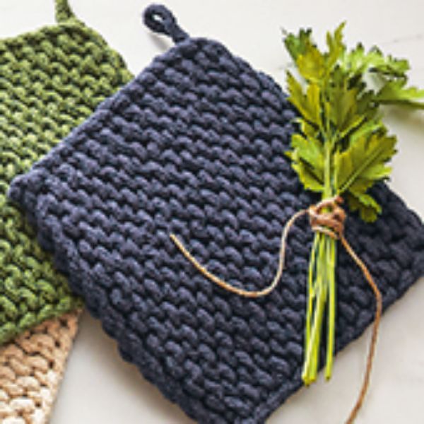 Crochet Trivet Potholder, Color: Grey
