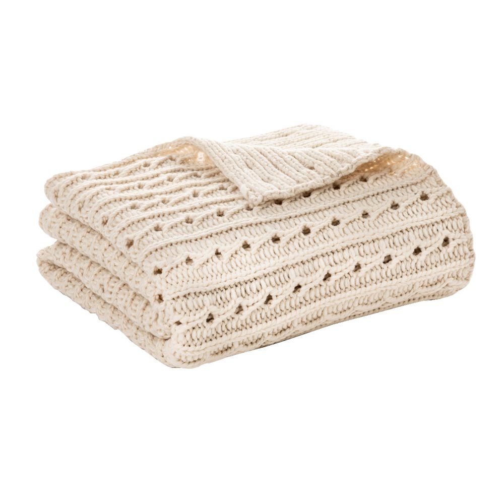 Dalida Knit Throw, Color: Cream