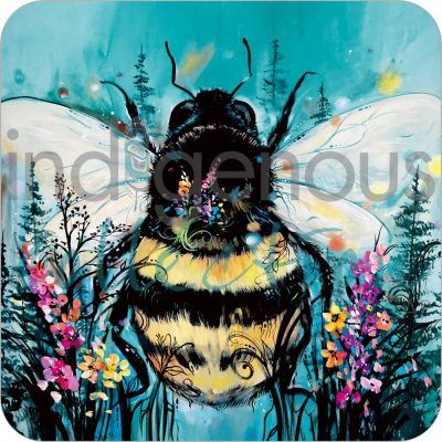 Indigenous Coasters set of 4, Style: Bumble Bee