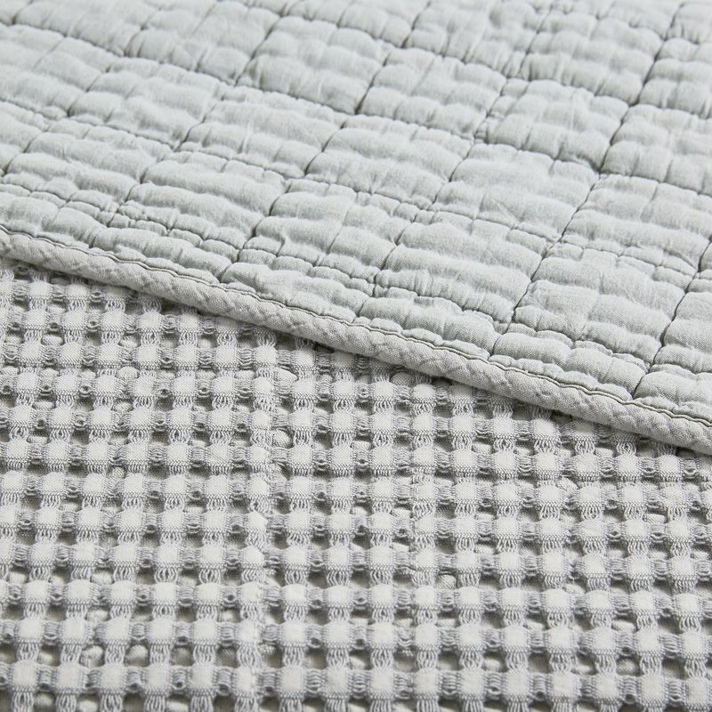 Mills Waffle Grey Bedspread Set