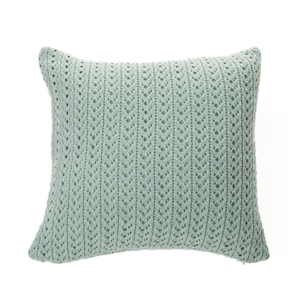 Naja Knit Euro Throw Pillow, Color: Sage