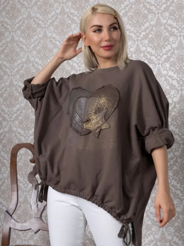 Selene French Terry Dark Taupe