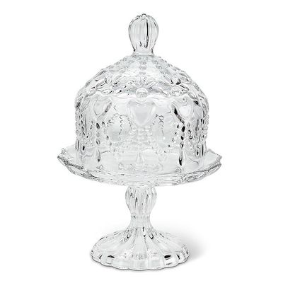 Small Covered Pedestal Plate with Hearts