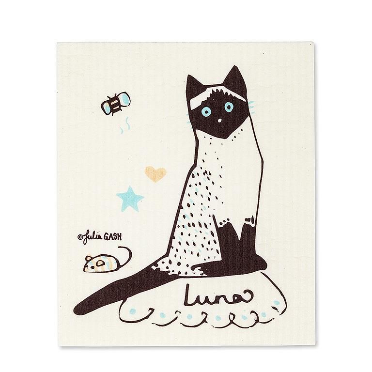 Cats with Names Dishcloth, Style: Single
