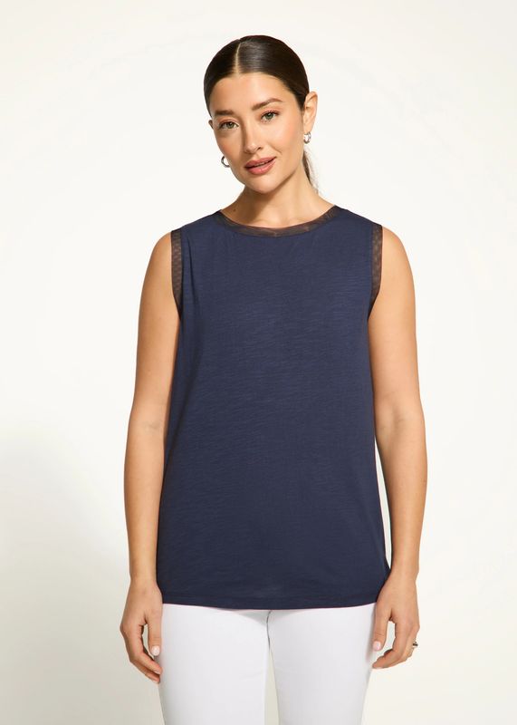 Boat Neck Cami Navy