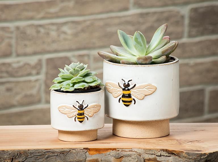 Single Emboss Bee Planter