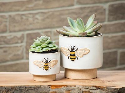 Single Emboss Bee Planter