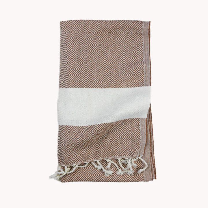 Diamond Turkish Hand Towel , Color: Almond