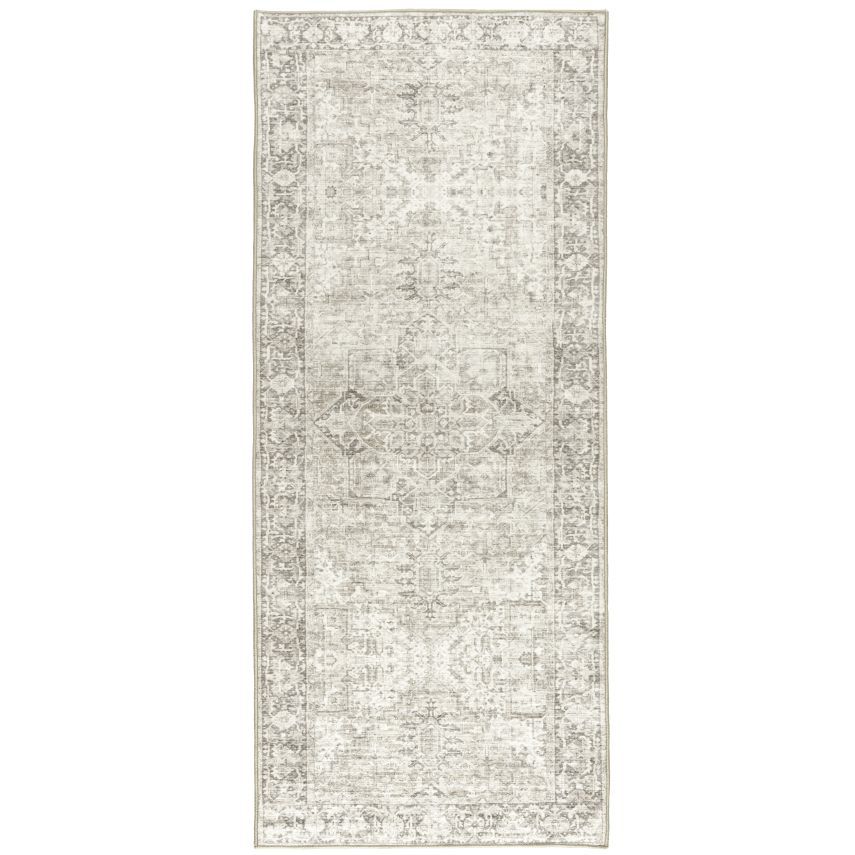 Lyle Vintage - Beige Ivory Washable Rug, Size: 2&#39; 6&quot; x 6&#39;