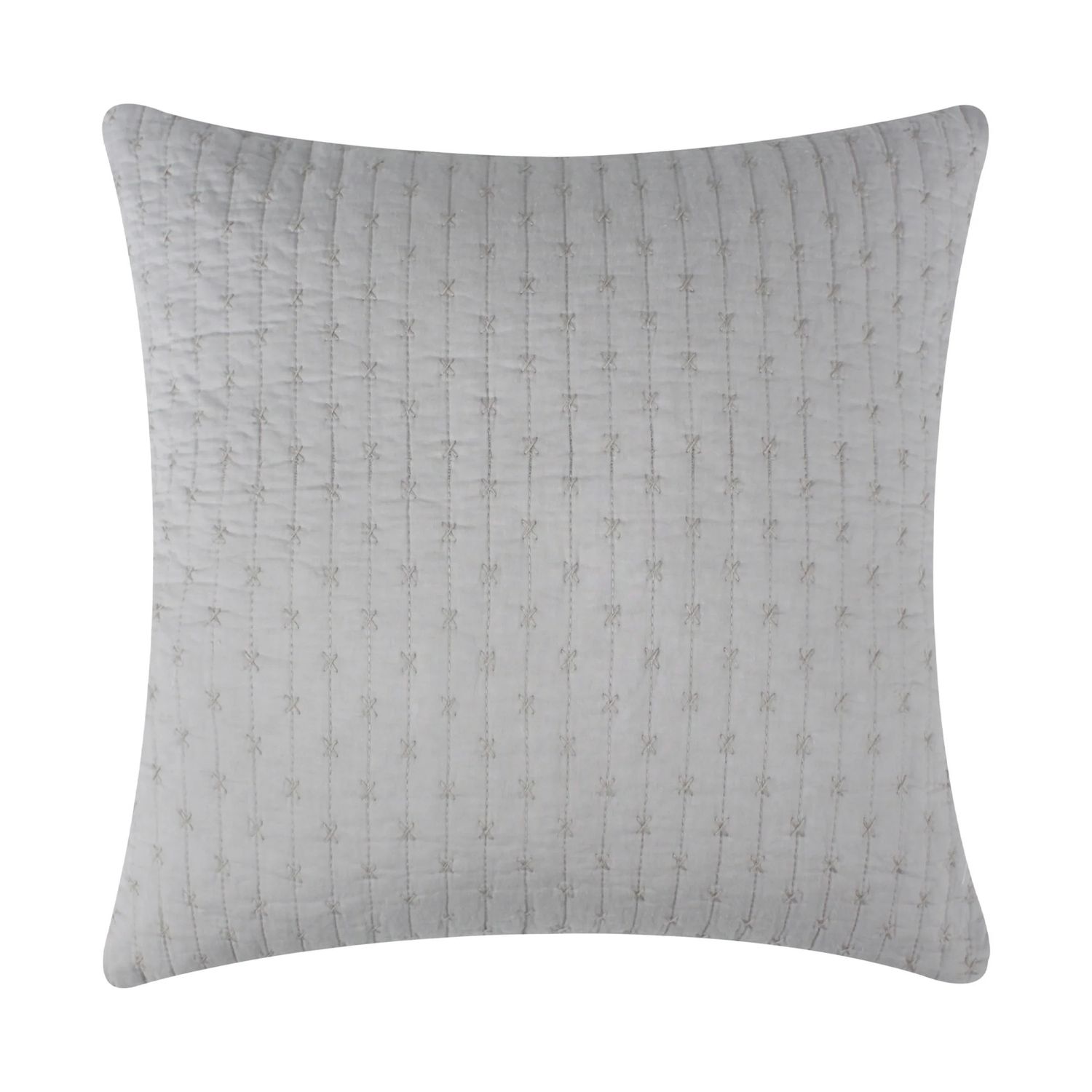 Cross Stitch Square Pillow, Color: Light Grey