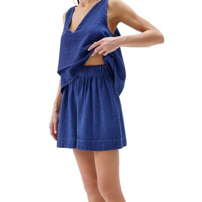 Linen-Cotton Shorts Royal