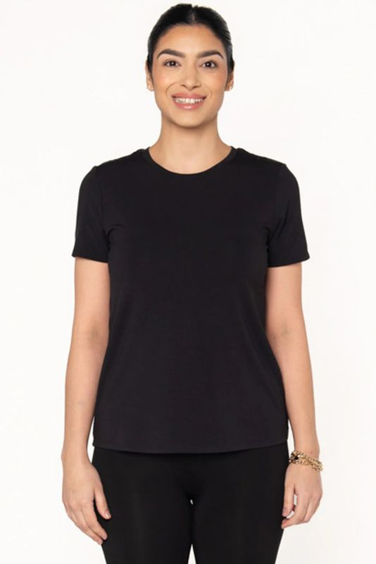 Gracie Crew Neck Bamboo Tee Black