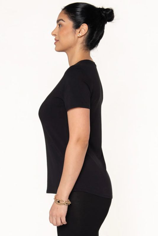 Gracie Crew Neck Bamboo Tee Black