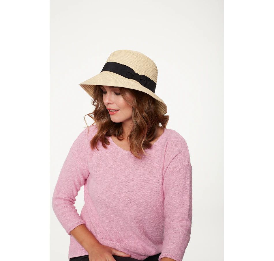 Colourblock Panama Hat, Color: Wheat