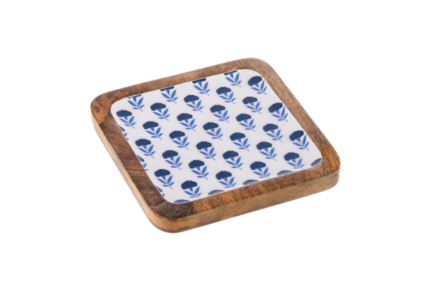 Blue &amp; White Floral Serving Tray, Size: Small