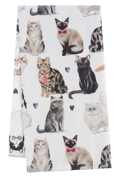Cat Tea Towel Allover Cats