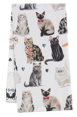 Cat Tea Towel Allover Cats