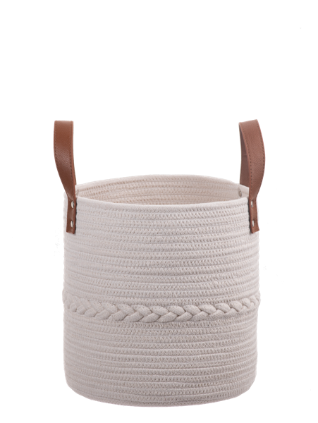 Braided Stripe Round Basket, Size: Small