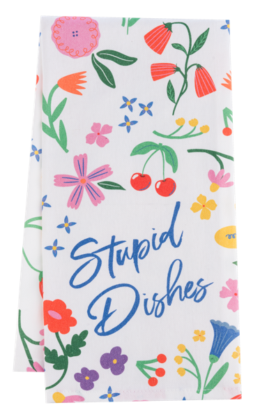 Patchwork Tea Towel, Style: Stupid Dishes