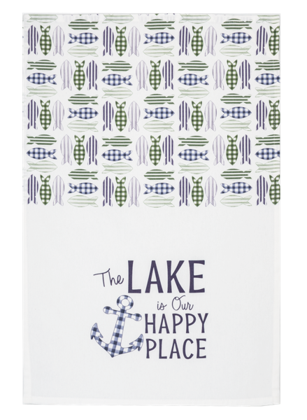 Lake is Our Happy Place Tea Towel