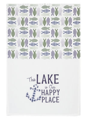 Lake is Our Happy Place Tea Towel