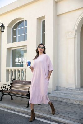 Regal Weave Sweater Dress Petal