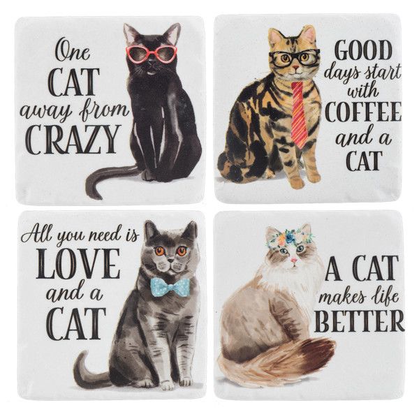 Cat Coaster Set of 4