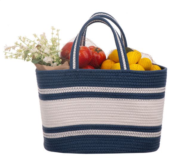 Farmer&#39;s Market Blue Woven Tote