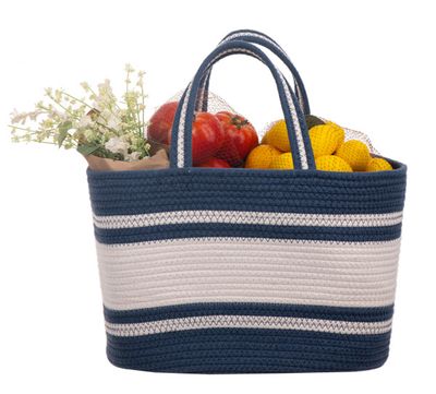 Farmer&#39;s Market Blue Woven Tote