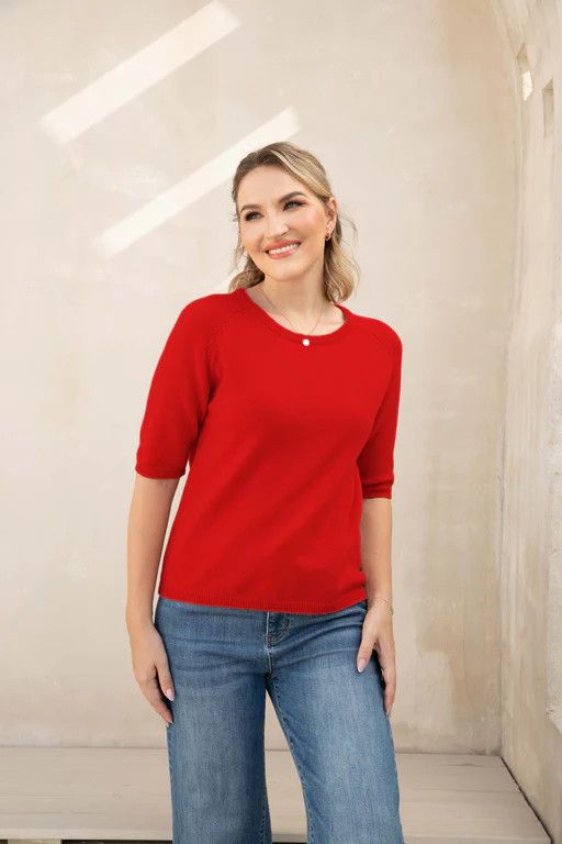 Cozy Sweater Tee Red