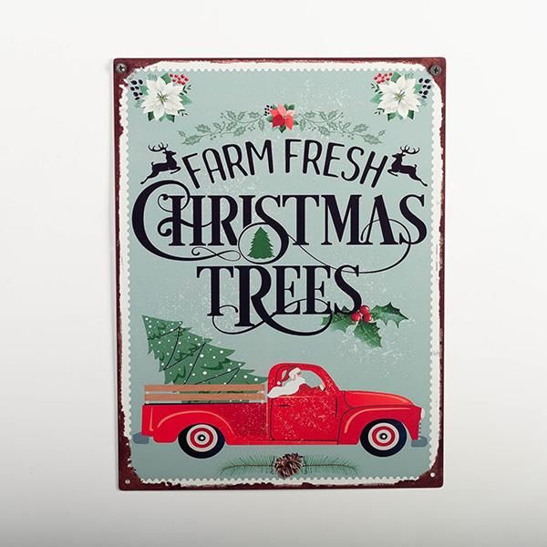 Christmas Tree Metal Sign