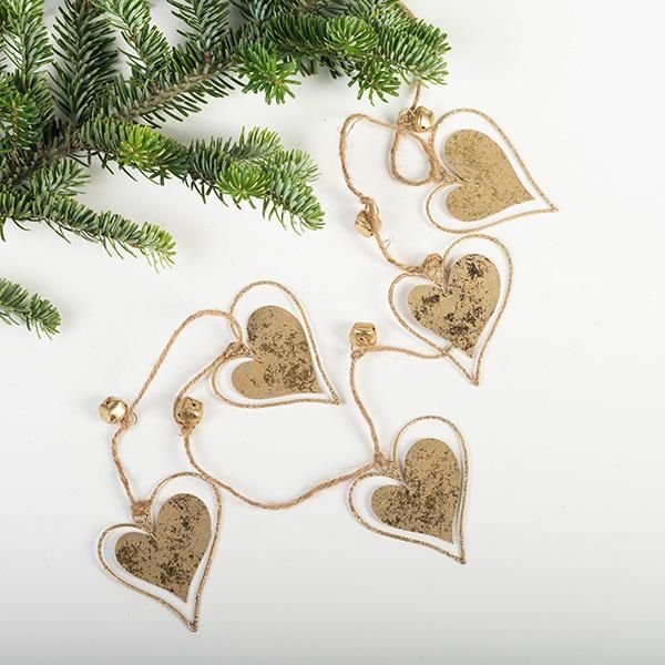 Gold Metal Hearts Garland