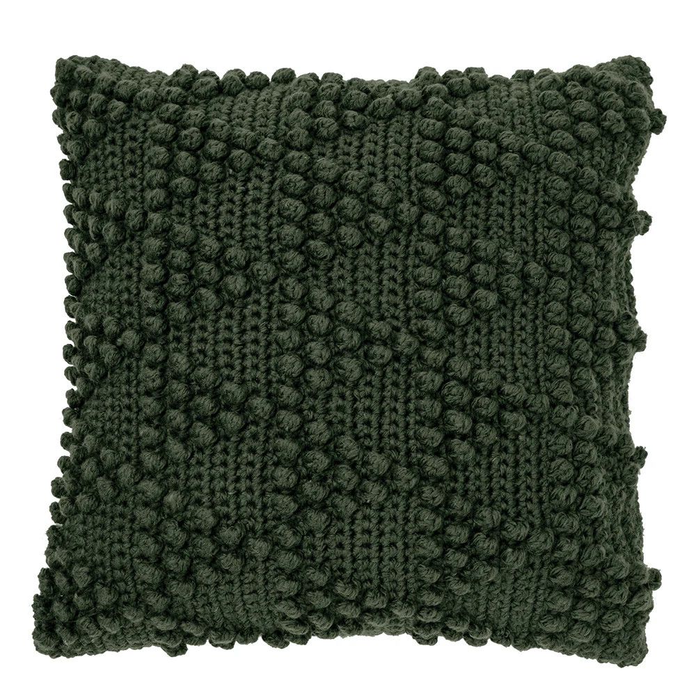 Bubble Dark Green Throw Pillow