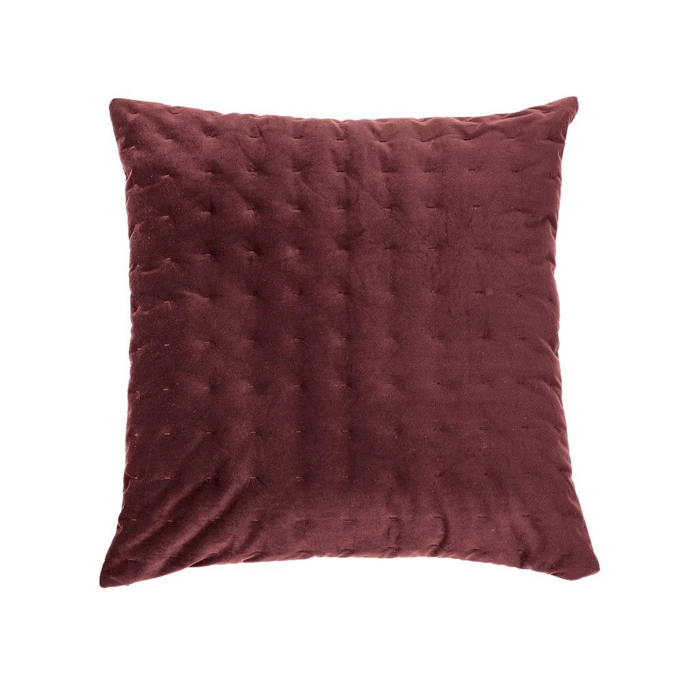 Riad Velvet Throw Pillow, Color: Burgundy