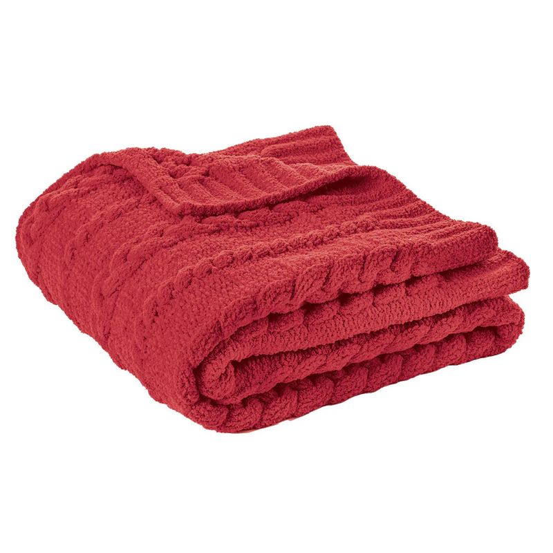 Red Chenille Throw
