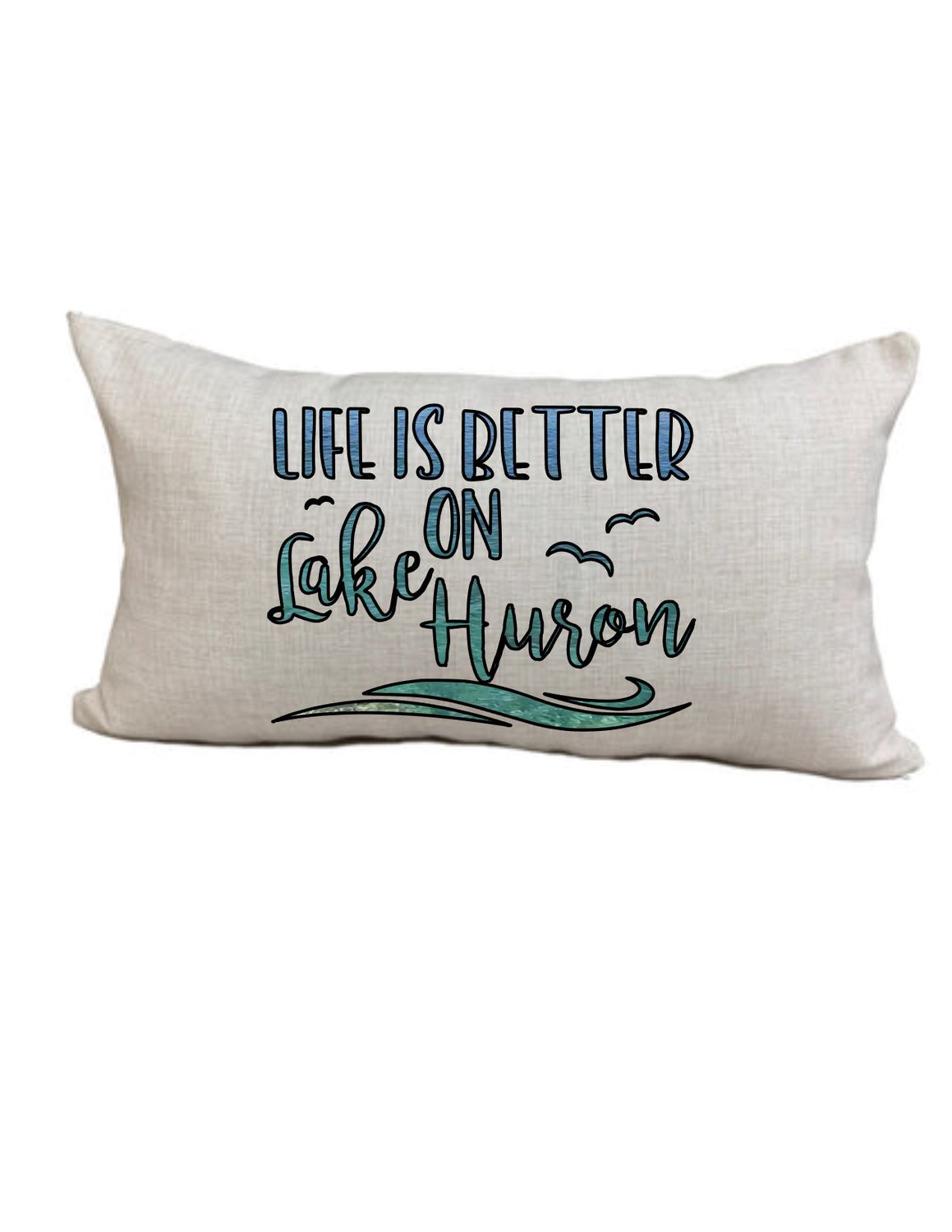 Life is Better Lumbar Pillow, Style: Lake Huron