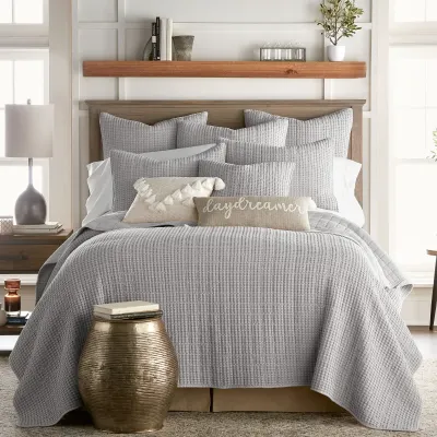 Mills Waffle Grey Quilt Set