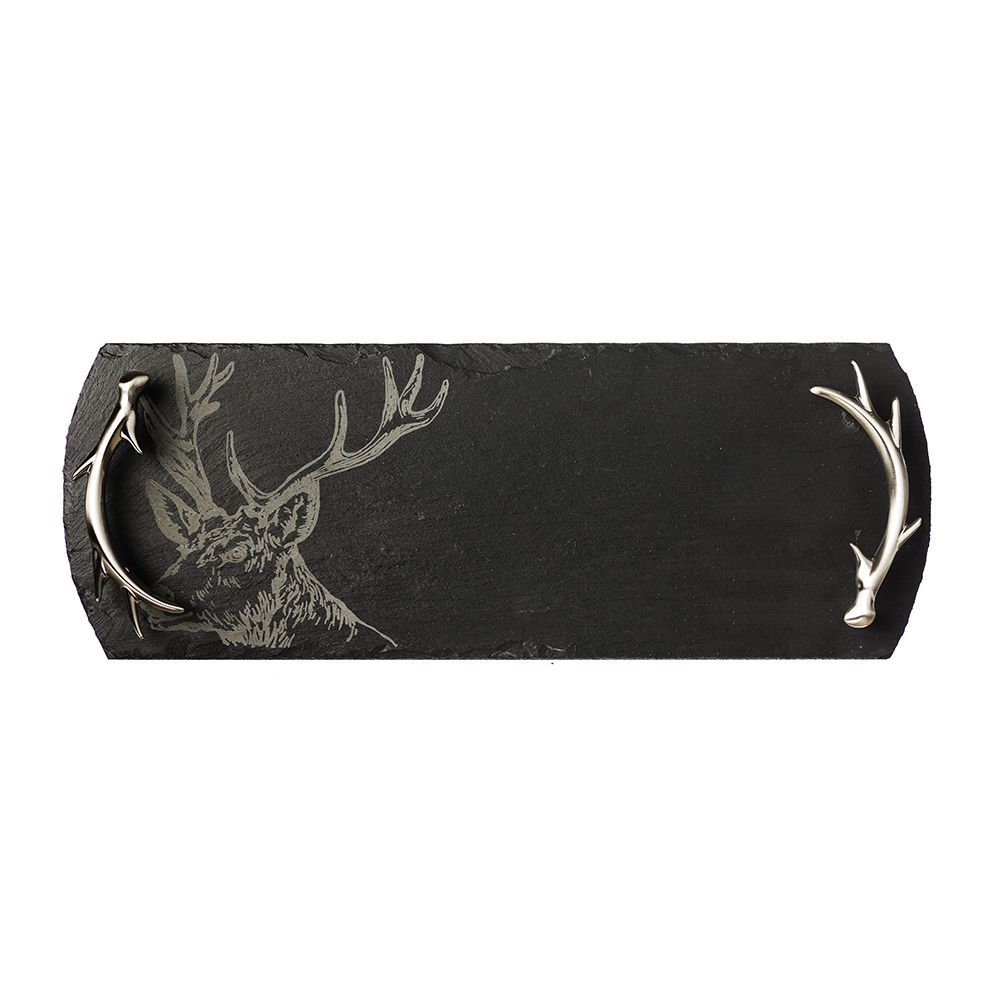 Slate Serving Tray Gift Boxed - Stag, Size: Small