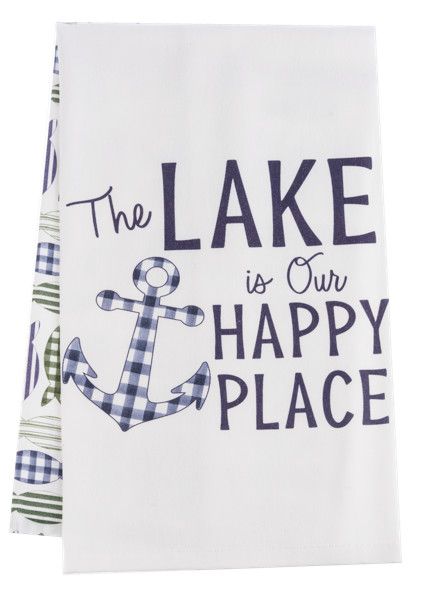 Lake is Our Happy Place Tea Towel