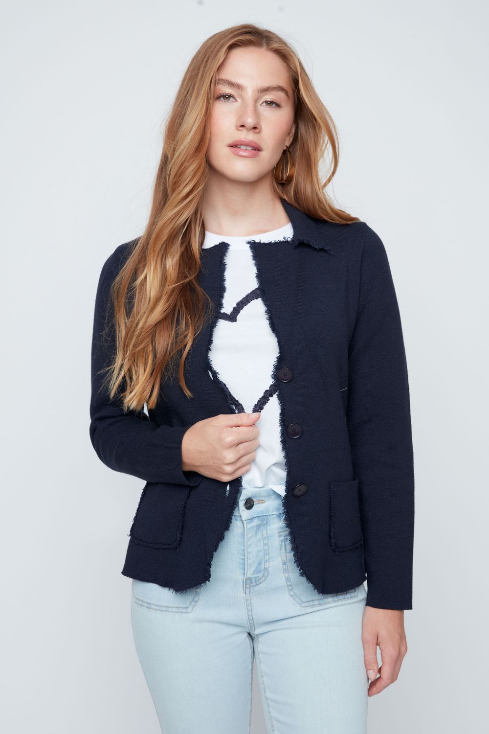 Navy Knit Jacket