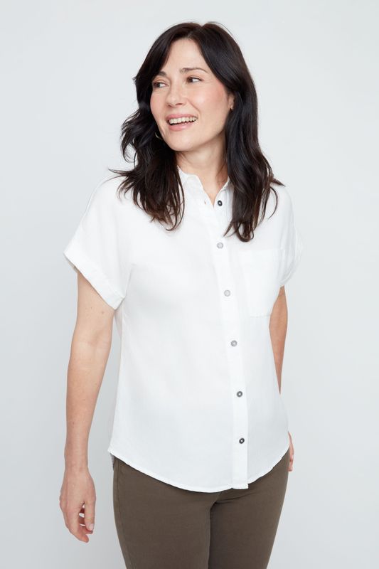 Tencel Button Down Shirt Creme