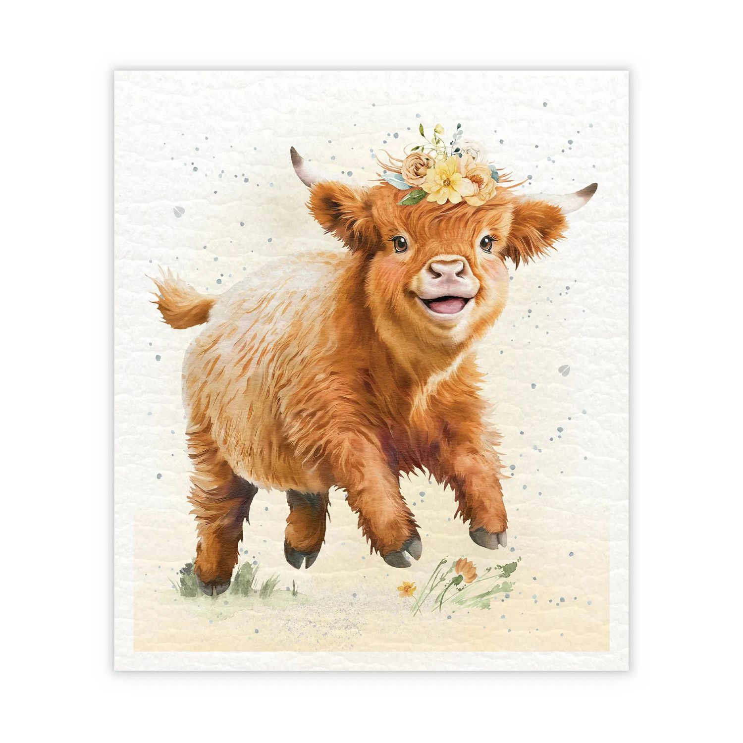Hopper Sponge Cloth 2 pk, Style: Hailey the Highland Cow