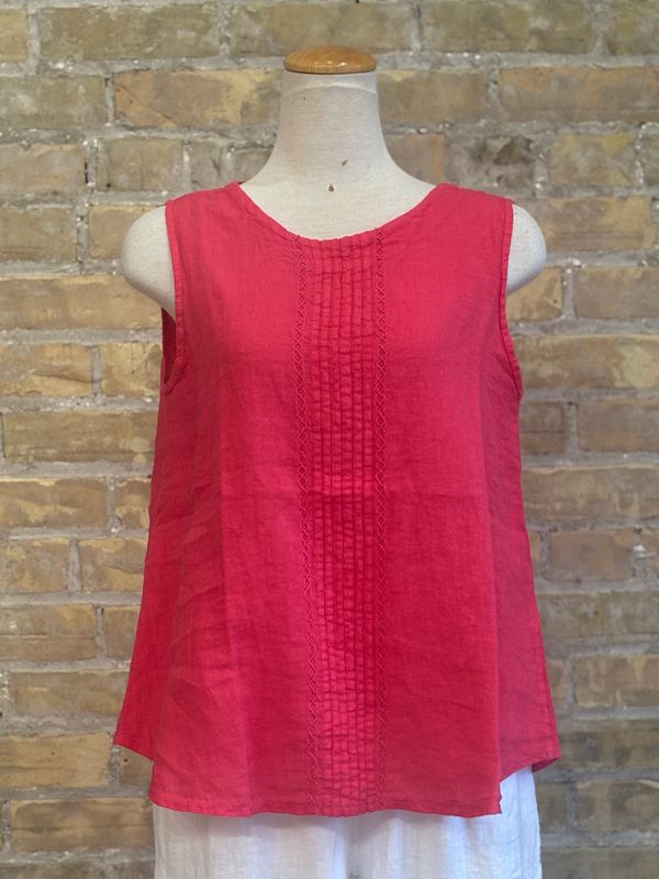 Daphne's Stitched Detail Tank Raspberry 