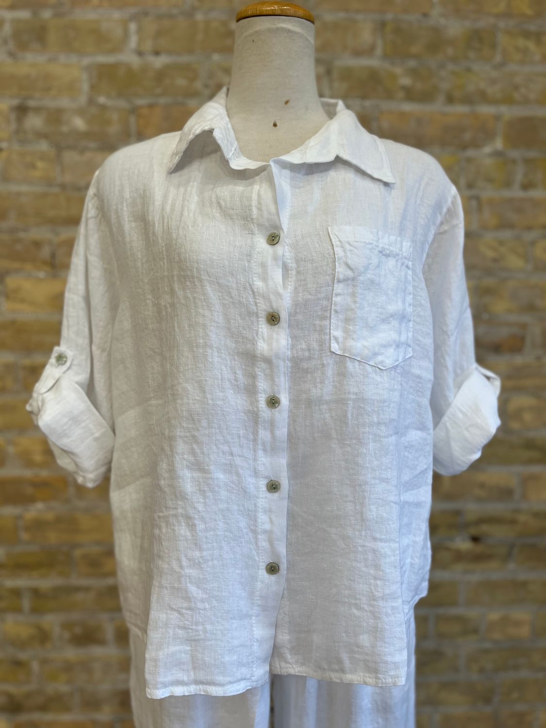 Celia's Button Top White
