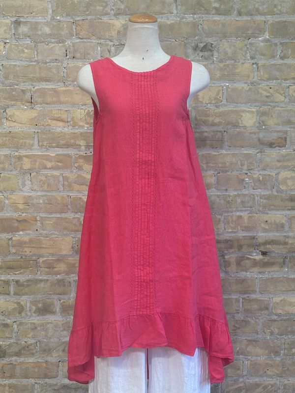 Daphne's Stitched Detail Dress Raspberry 