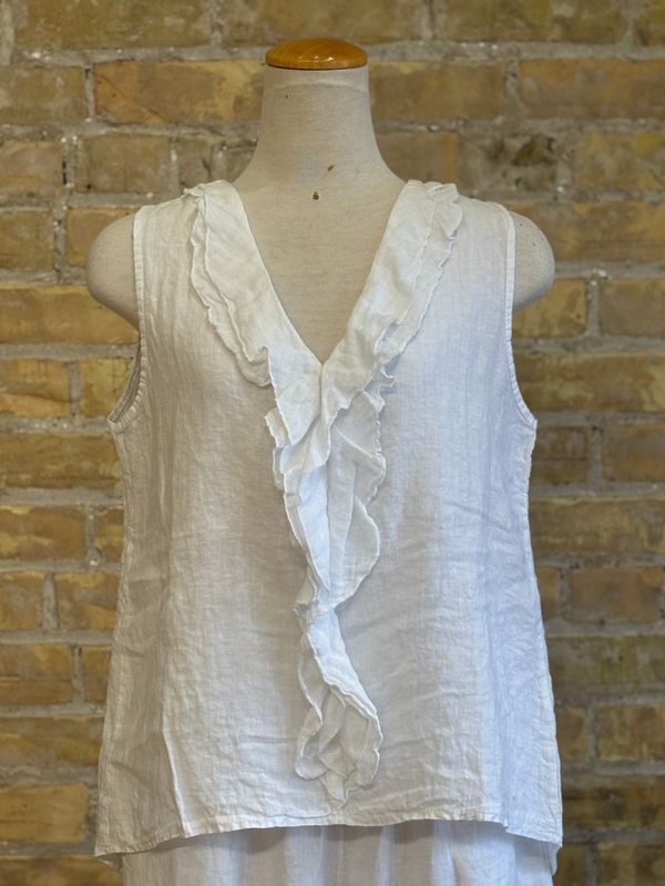 Juliet's Frill Tank White 