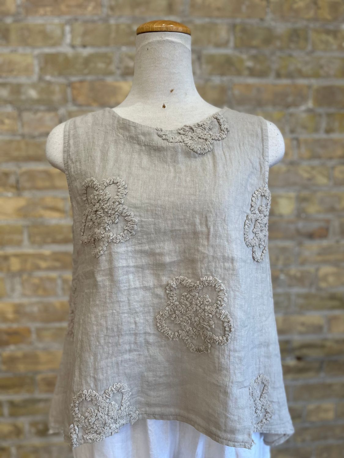 Lila's Bloom Stitch Tank Beige