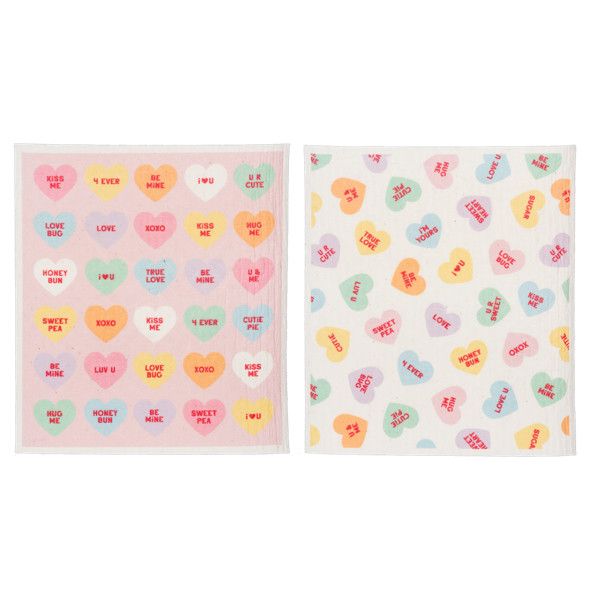 Candy Heart Sponge Cloth Pink