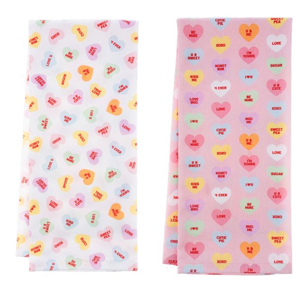 Candy Heart Tea Towel Pink