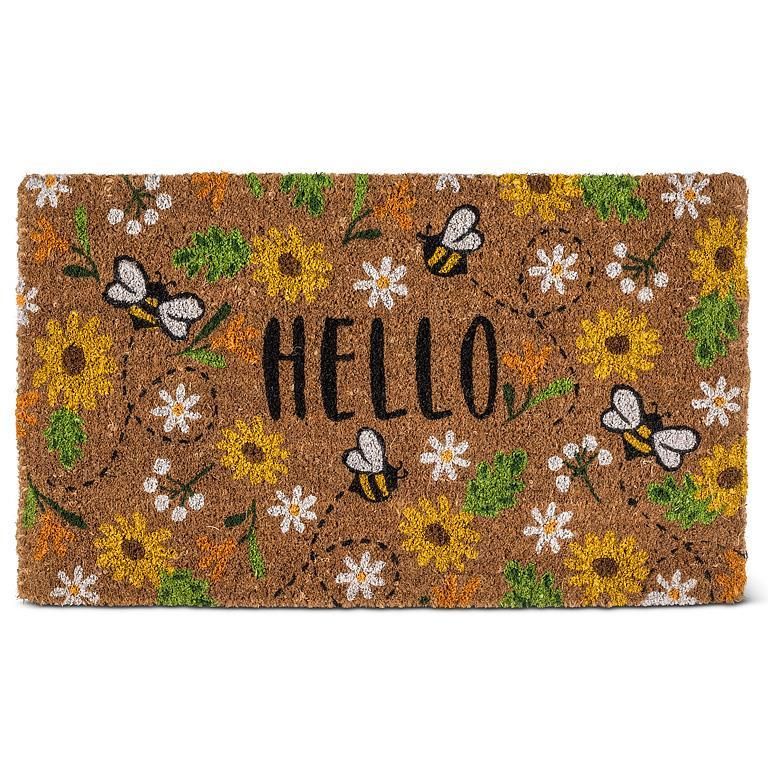 Daisies &amp; Bees Hello Doormat